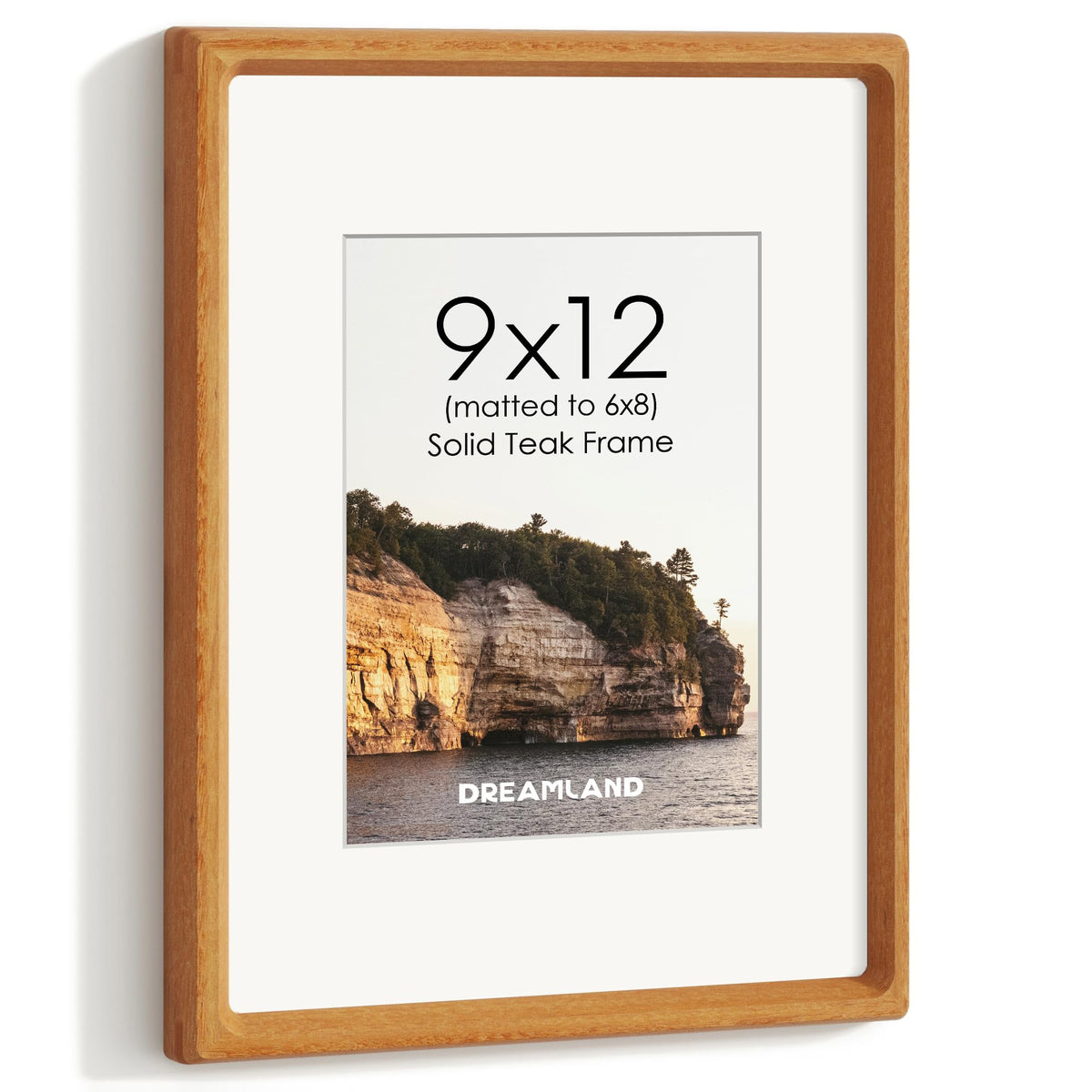 Dreamland 5x7 Picture Frame, USA-Sourced Oak Wood Photo Frames with HD Tempered Glass, 5 x 7 Wooden Frame Matted to 4 x 6, 5x7 Frames Handcrafted Rounded Corner for Tabletop or Wall Display