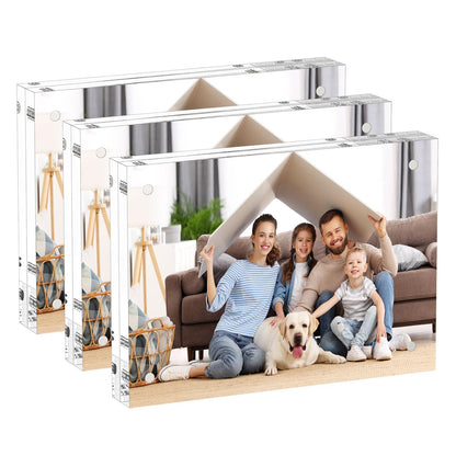AITEE 4x6 Acrylic Picture Frames 3 Pack, Clear Picture Frames，20% Thicker