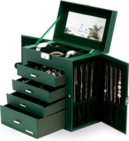 Homde Large Jewelry Box for Women: 5-Layer Organizer with Lock for Dresser