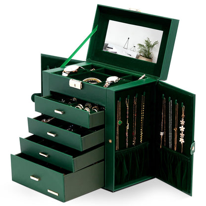 Homde Large Jewelry Box for Women: 5-Layer Organizer with Lock for Dresser