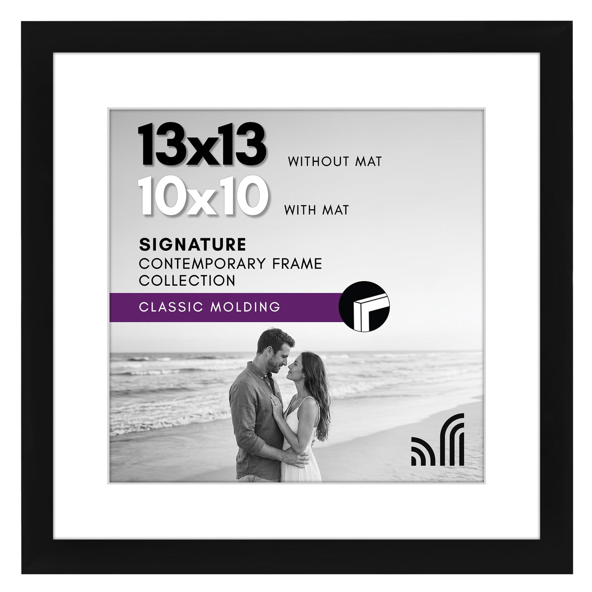 Americanflat 11x14 Picture Frame - Matted to 8x10 - Engineered Wood - Black