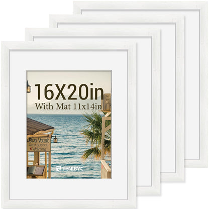 5x7 picture frame 4 Pack, 4x6 Mat, Black Wood, Glass, for Photo