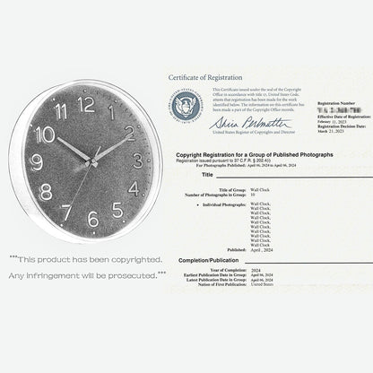 Roymnie 14 Inch Wall Clock Battery Operated Silent Non Ticking Green Analog