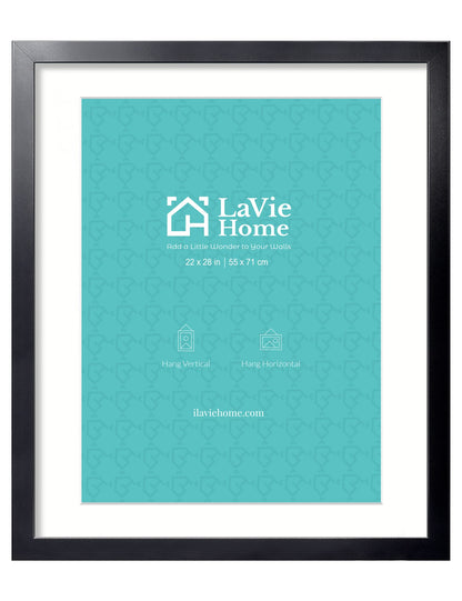 LaVie Home 14x18 Picture Frame Black Poster Frame,Display Pictures 12x16 with Mat or 14x18 Without Mat, Stable and Sturdy Frame and Polished Plexiglass, Horizontal and Vertical Format of The Walls