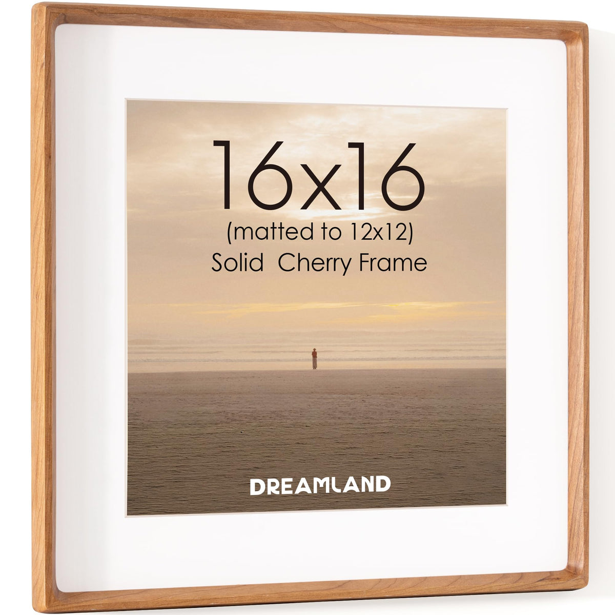 Dreamland 8x10 Picture Frame, USA-Sourced Oak Wood Photo Frames with HD Tempered Glass, 8 x 10 Wooden Frame Matted to 5 x 7, 8x10 Frames Handcrafted Rounded Corner for Tabletop or Wall Display