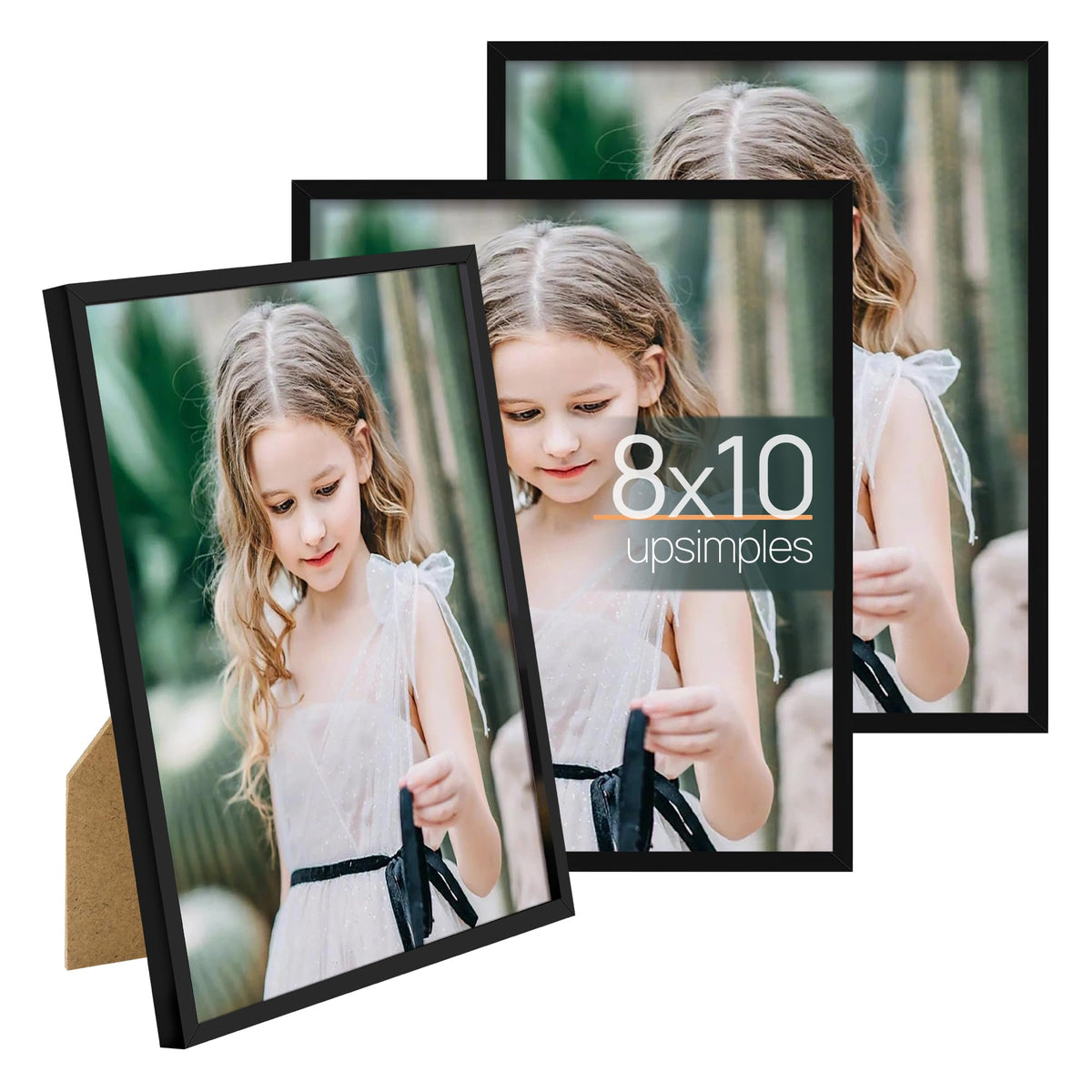 upsimples 4x6 Picture Frame Glass, Thin Border, Black Photo Frames, 3 Pack