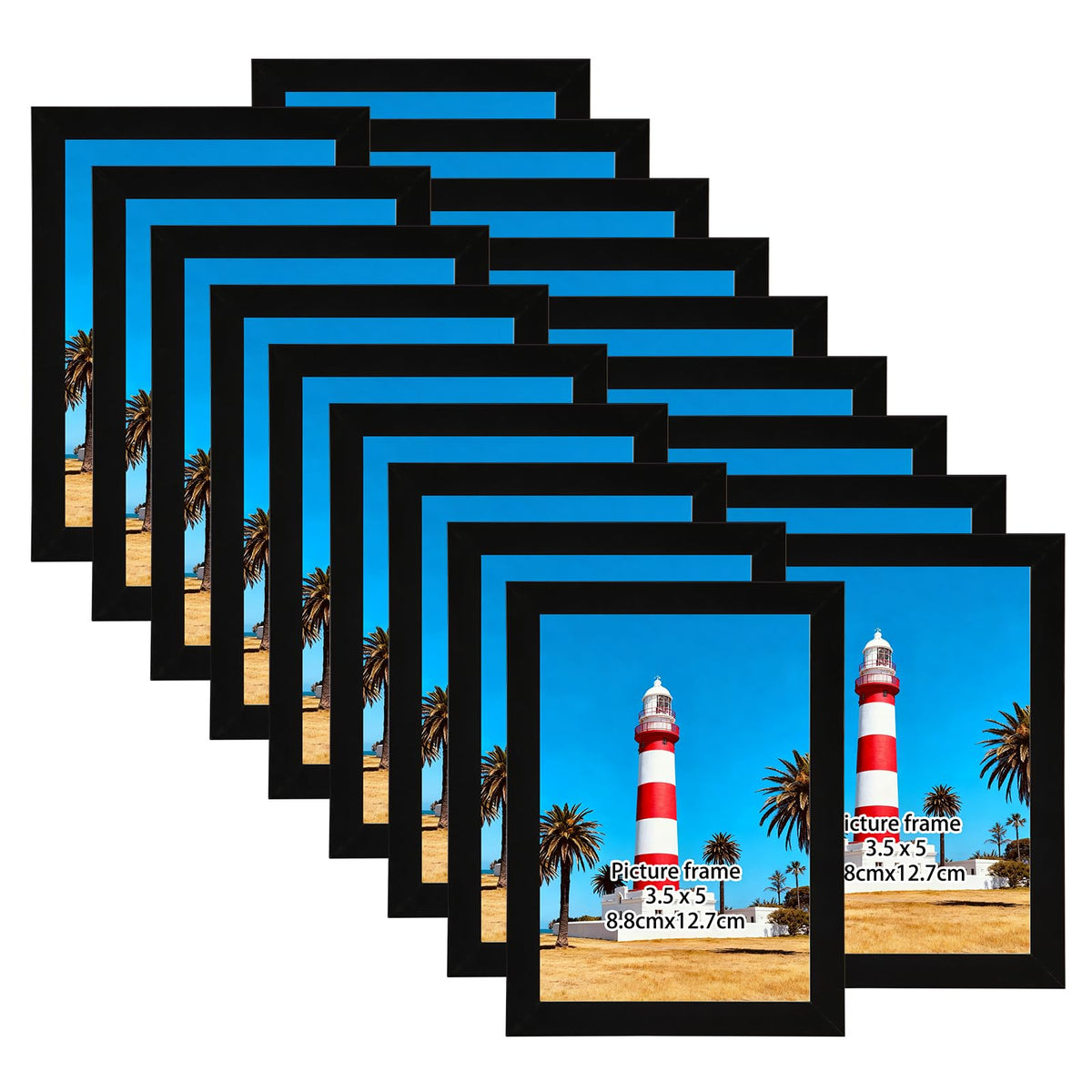 Giftgarden 5x7 Picture Frame Set of 18, Lightweight 5 by 7 Frames Bulk for Gallery Wall Photo Hanging and Tabletop Display, Black