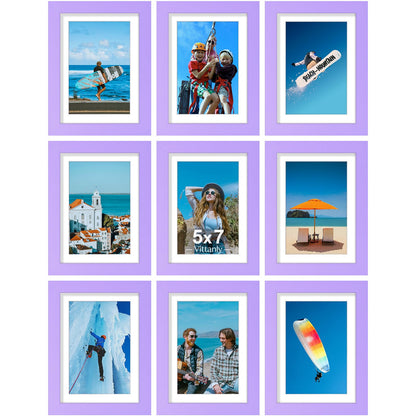Vittanly 8x10 Picture Frames Set of 9 for Wall or Tabletop Display, Black