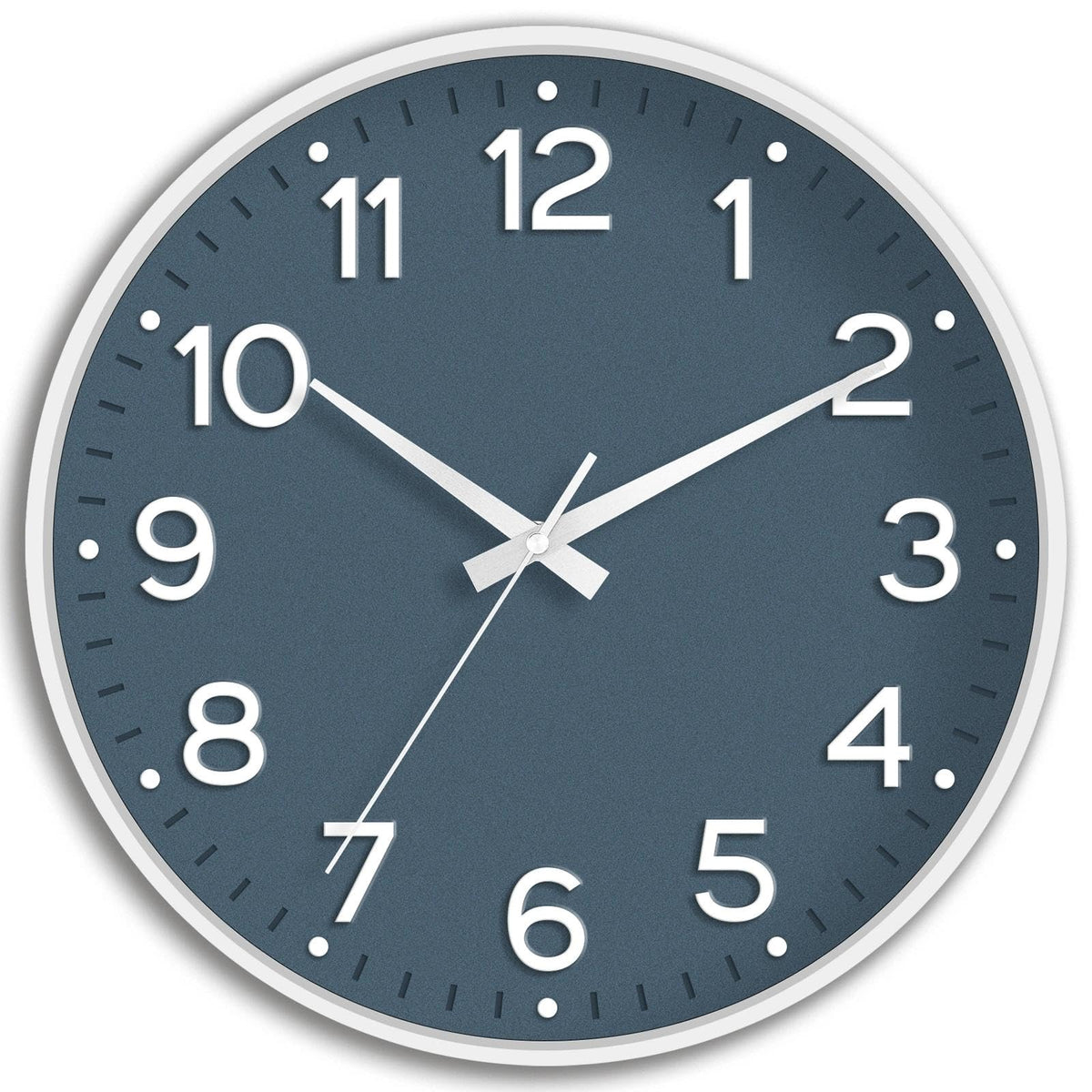 Roymnie 14 Inch Wall Clock Battery Operated Silent Non Ticking Green Analog