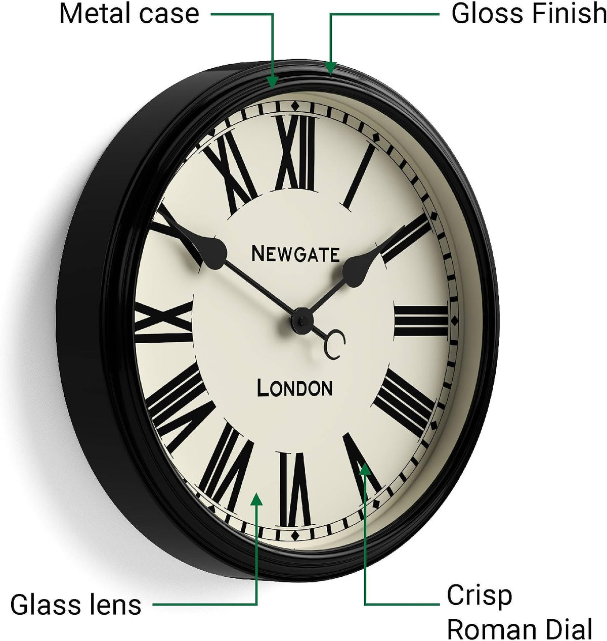 NEWGATE® Spitalfields wall Clock | Large Classic Metal Clock | 16"