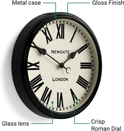 NEWGATE® Spitalfields wall Clock | Large Classic Metal Clock | 16"