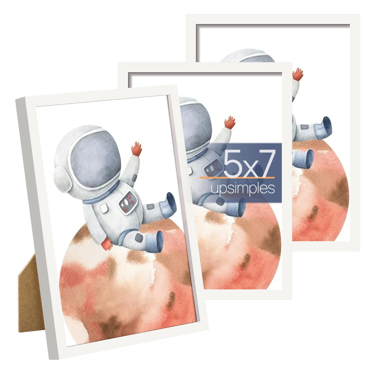 upsimples 4x6 Picture Frame Glass, Thin Border, Black Photo Frames, 3 Pack