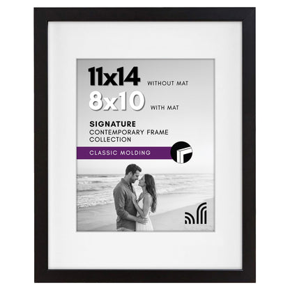 Americanflat 11x14 Picture Frame - Matted to 8x10 - Engineered Wood - Black