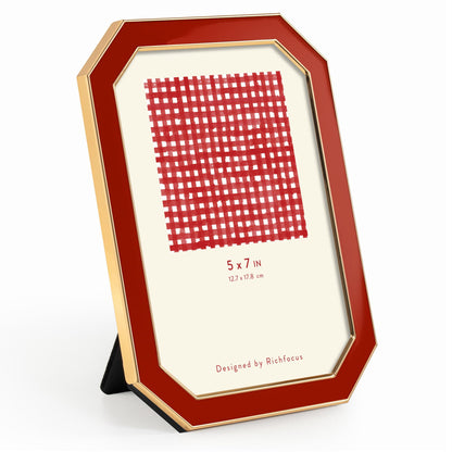 4x6 Enamel Picture Frame with HD-Tempered Glass, Display 3x5 Photo with Mat, Ornate Photo Frame with Gold Metal Edge & Velvet Back for Tabletop & Wall Mount Vertically or Horizontally Display, White