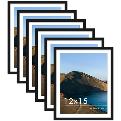 PEALSN 8x10 Picture Frame Set of 6,Wall or Tabletop Display,Black Woodgrain