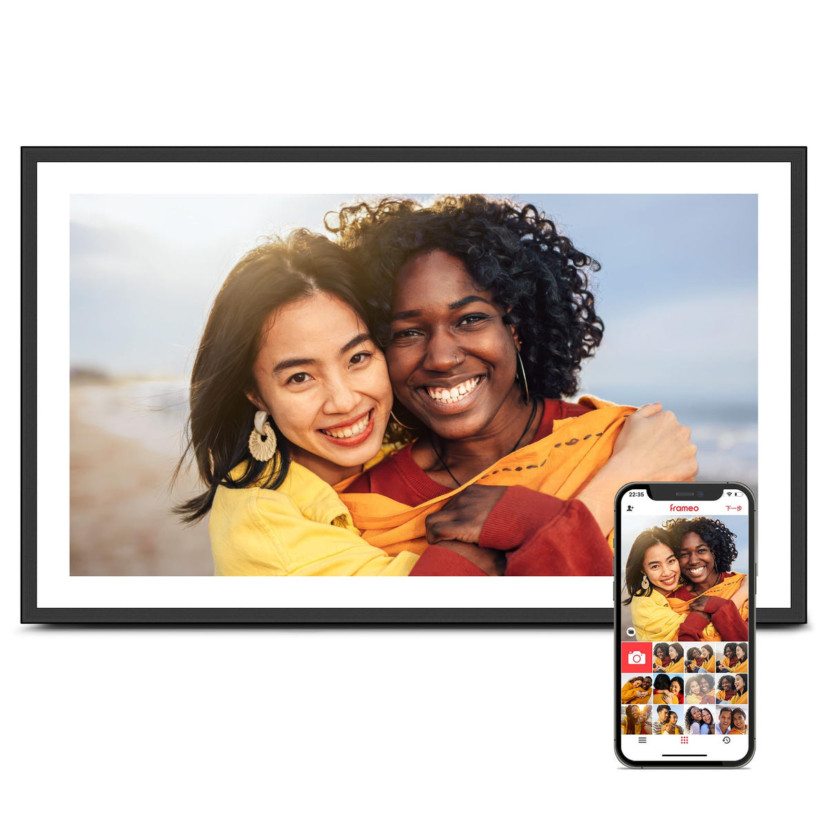 Frameo 15.6" Digital Picture Frame WiFi, Large Display Digital Photo Frame