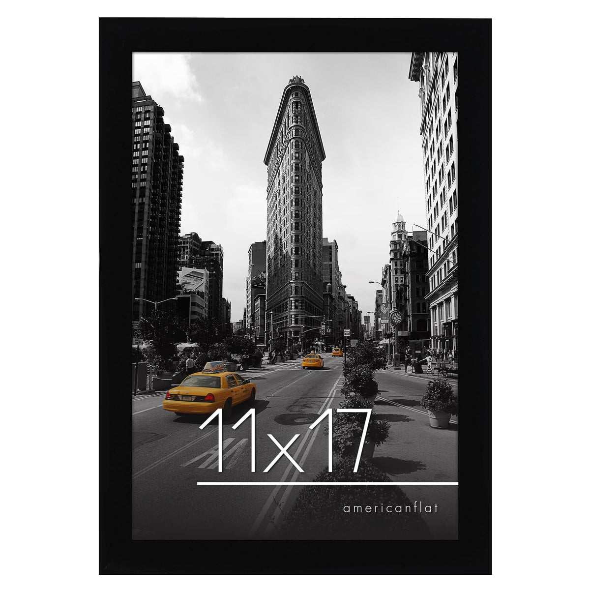 Americanflat 11x17 Picture Frame - Engineered Wood - Black