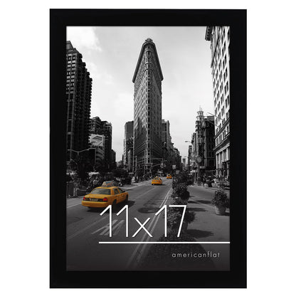 Americanflat 11x17 Picture Frame - Engineered Wood - Black