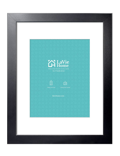 LaVie Home 14x18 Picture Frame Black Poster Frame,Display Pictures 12x16 with Mat or 14x18 Without Mat, Stable and Sturdy Frame and Polished Plexiglass, Horizontal and Vertical Format of The Walls