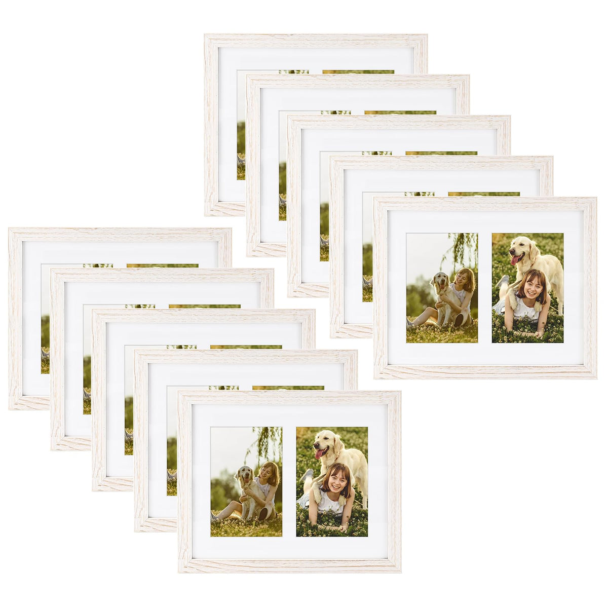 Golden State Art 9-Openings 4x6 Wood Collage Picture Frame Black
