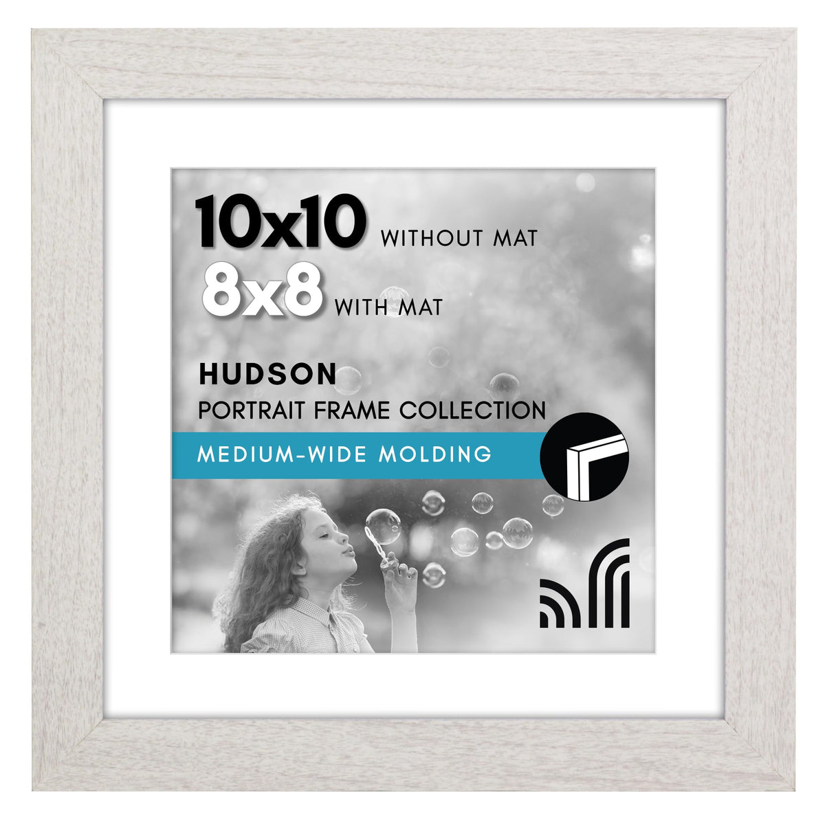 Americanflat 22x28 Poster Frame - Matted to 18x24 - Engineered Wood - Black