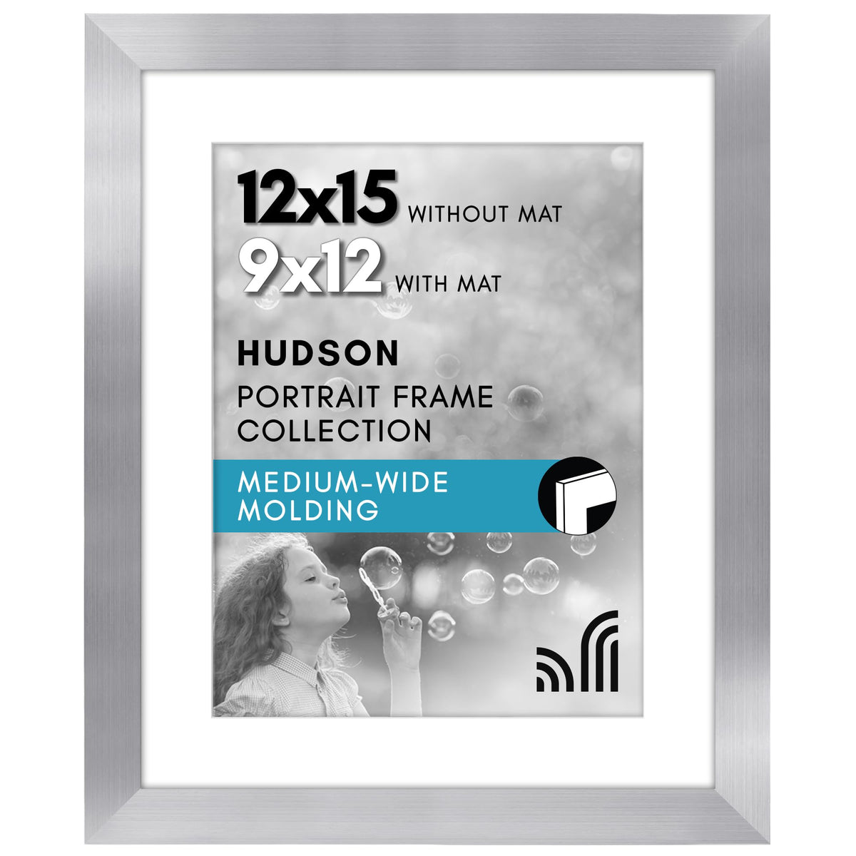 Americanflat 22x28 Poster Frame - Matted to 18x24 - Engineered Wood - Black