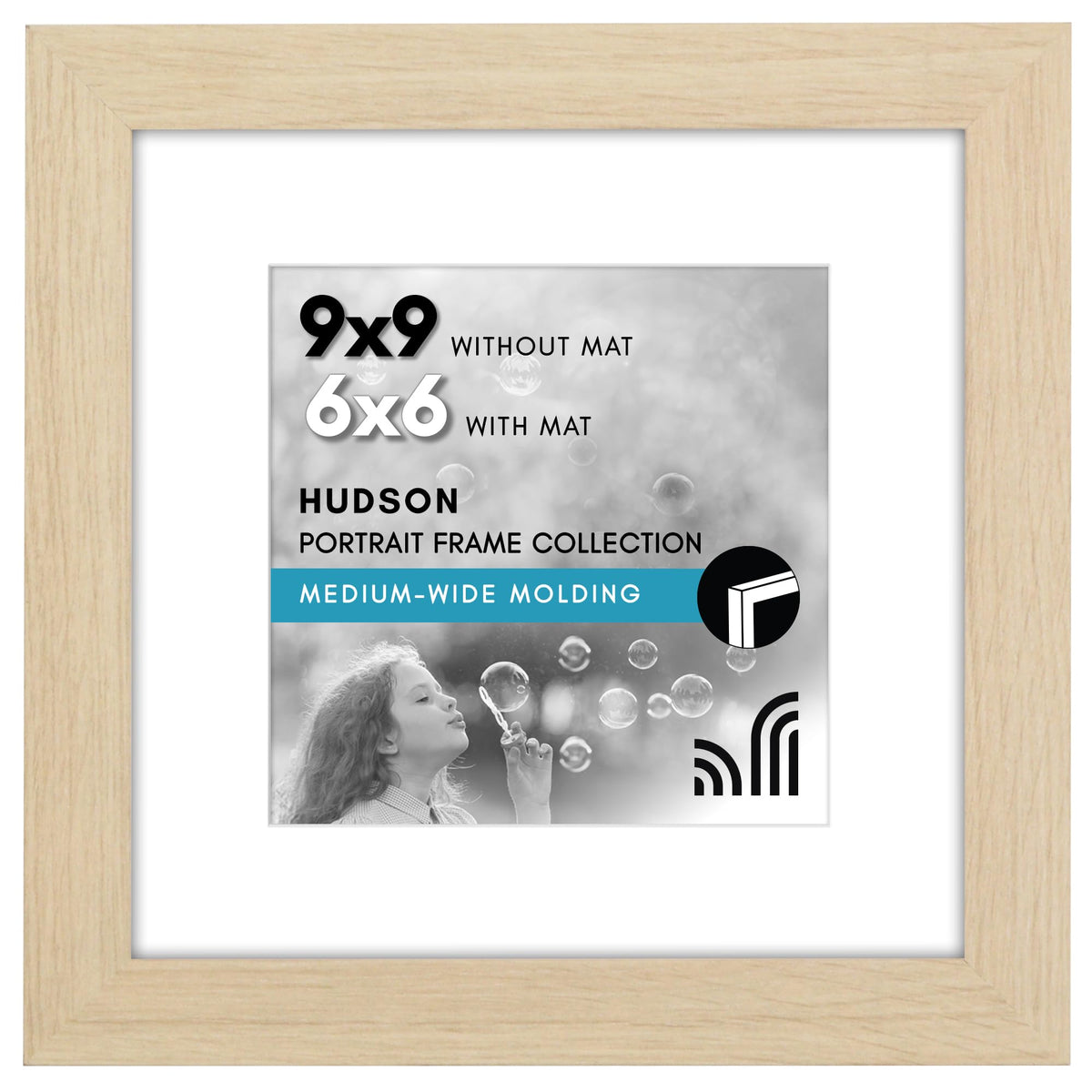 Americanflat 22x28 Poster Frame - Matted to 18x24 - Engineered Wood - Black