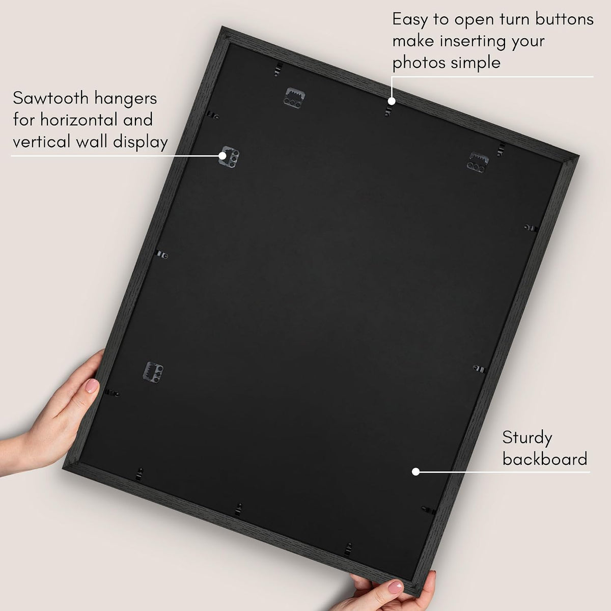 Americanflat 22x28 Poster Frame - Matted to 18x24 - Engineered Wood - Black