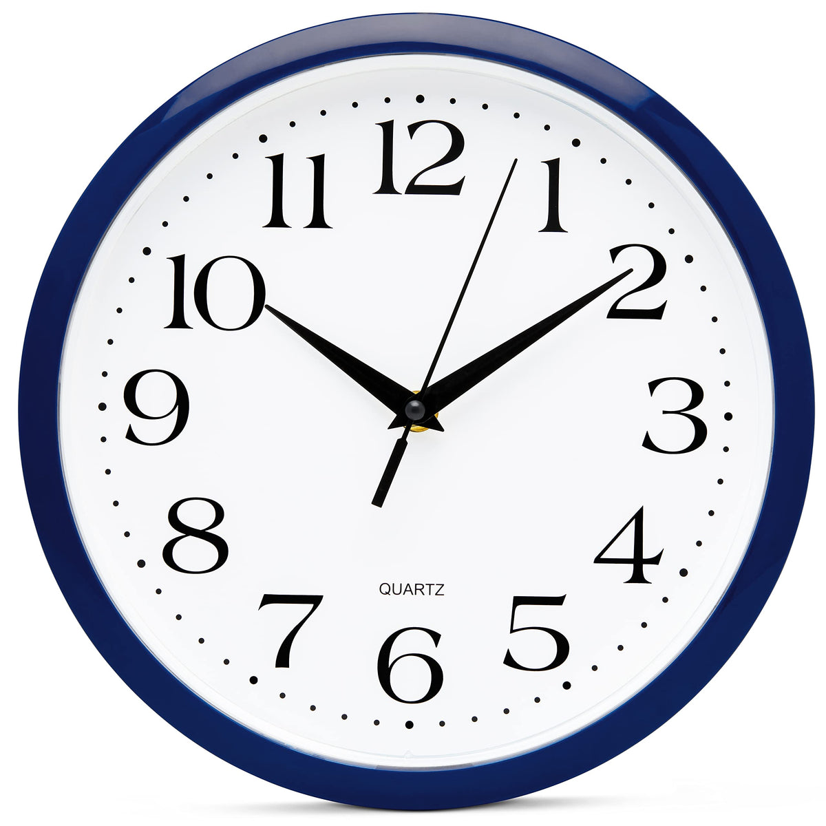Bernhard Products White Wall Clock Silent Non Ticking 10 Inch Quality Quartz Battery Operated Round Easy to Read Home/Kitchen/Office/Classroom/School Clocks