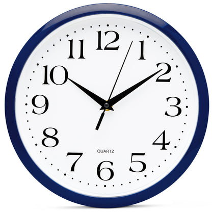Bernhard Products White Wall Clock Silent Non Ticking 10 Inch Quality Quartz Battery Operated Round Easy to Read Home/Kitchen/Office/Classroom/School Clocks