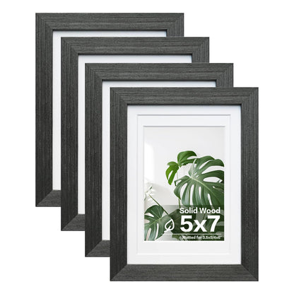 Egofine 8x10 Picture Frames Set of 4, Made of Solid Wood Covered by Plexiglass 4x6 and 5x7 with Mat or 8x10 without Mat, for Table Top Display and Wall Mounting Photo Frame White