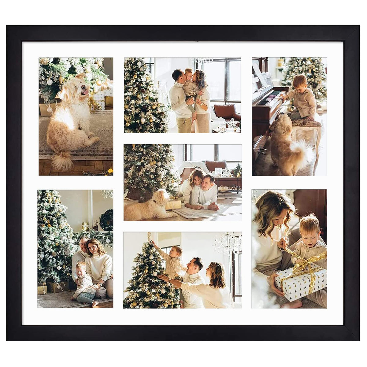 Golden State Art 9-Openings 4x6 Wood Collage Picture Frame Black