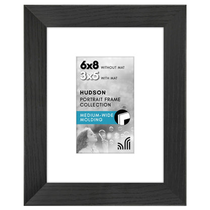 Americanflat 22x28 Poster Frame - Matted to 18x24 - Engineered Wood - Black