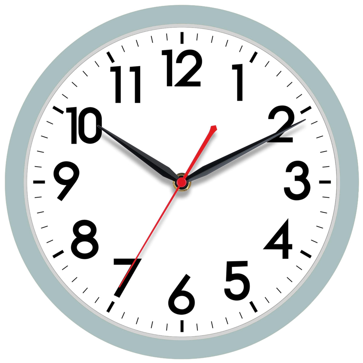 AKCISOT 14 Inch Wall Clock, Silent Battery Operated Analog Clock, Black