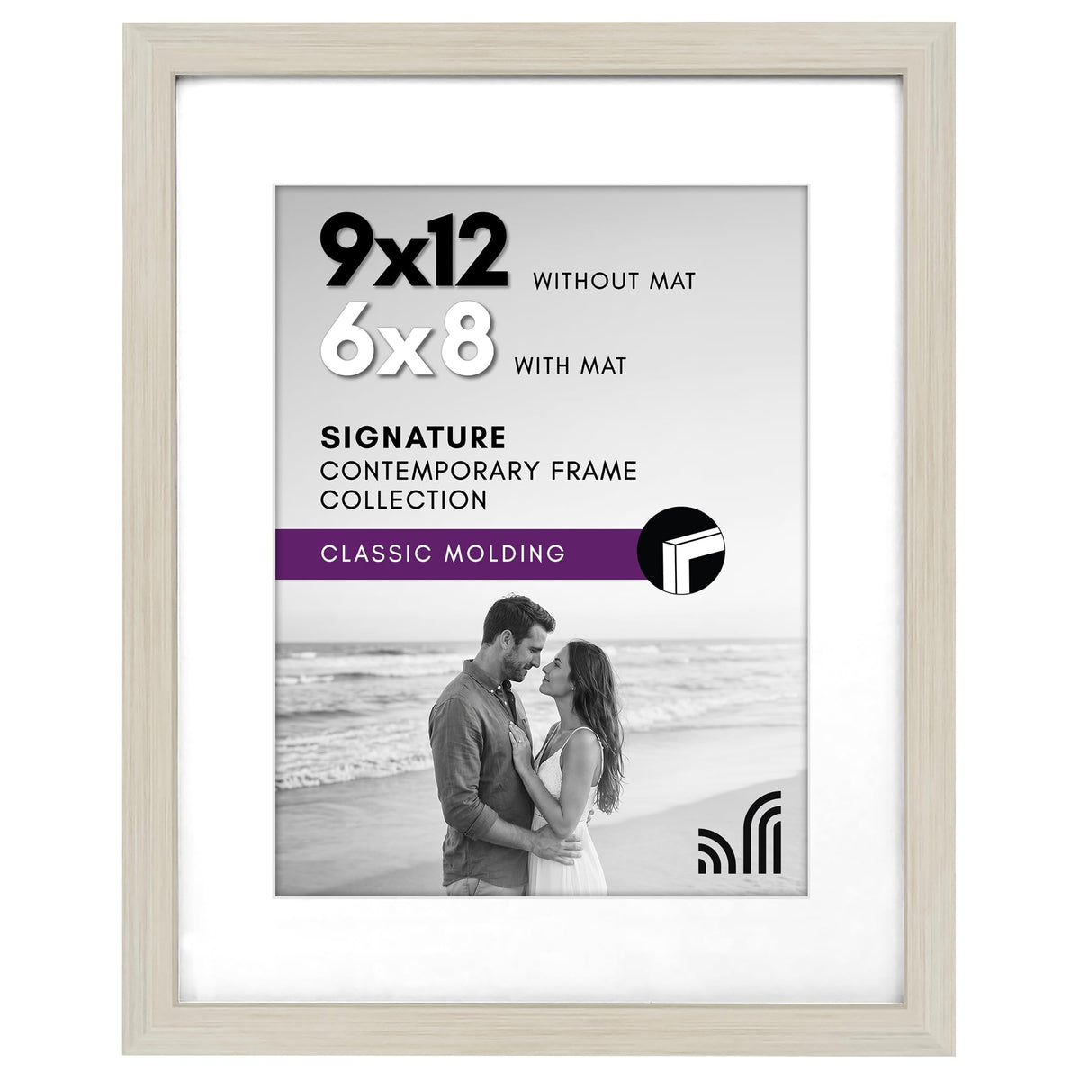 Americanflat 11x14 Picture Frame - Matted to 8x10 - Engineered Wood - Black