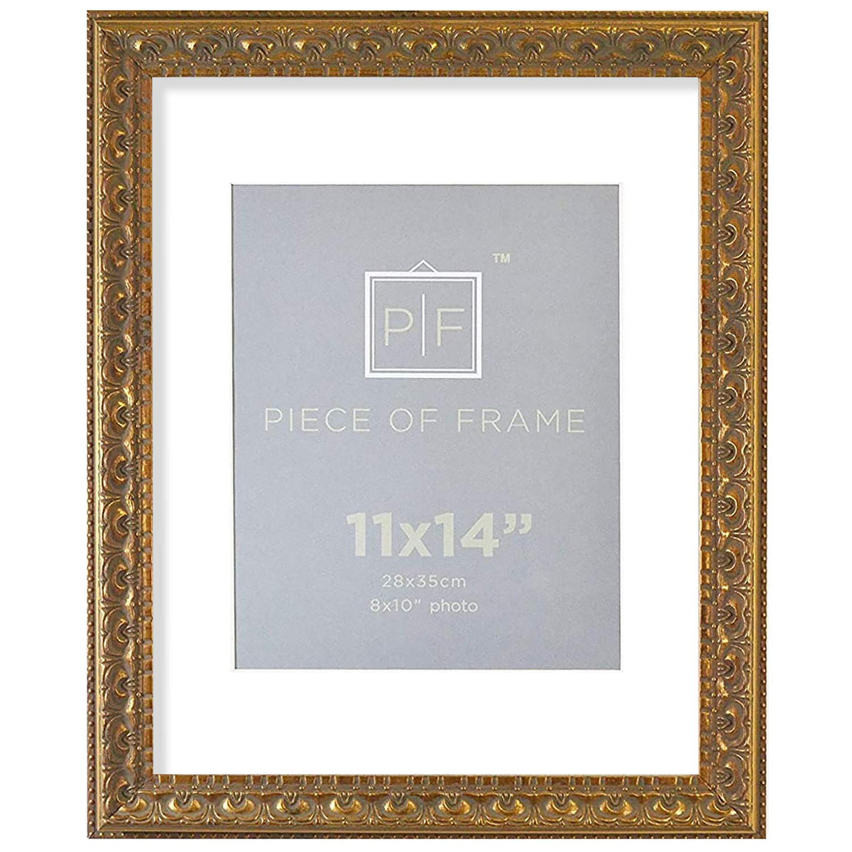 Golden State Art 11x14 Bronze Photo Frame White Mat for 8x10 Real Glass