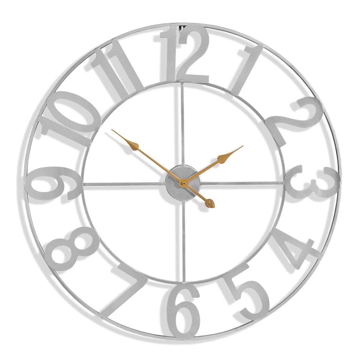 Sorbus Large Wall Clock, Metal Frame, Battery Powered (24 Inch, Bronze)