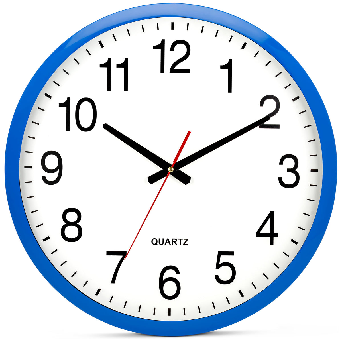 Bernhard Products White Wall Clock Silent Non Ticking 10 Inch Quality Quartz Battery Operated Round Easy to Read Home/Kitchen/Office/Classroom/School Clocks