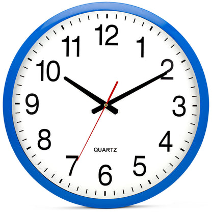 Bernhard Products White Wall Clock Silent Non Ticking 10 Inch Quality Quartz Battery Operated Round Easy to Read Home/Kitchen/Office/Classroom/School Clocks