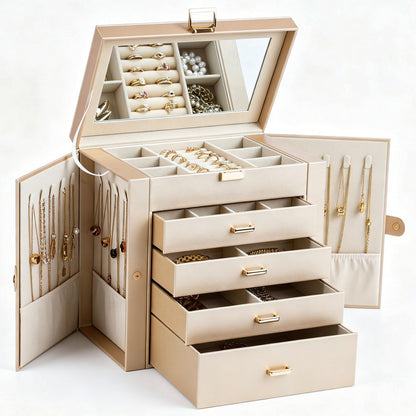 BOOVO Large Jewelry Box for Women 6 Layer