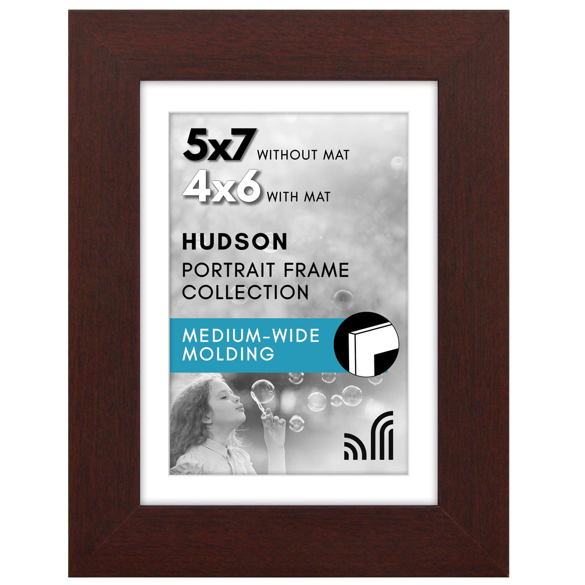 Americanflat 22x28 Poster Frame - Matted to 18x24 - Engineered Wood - Black