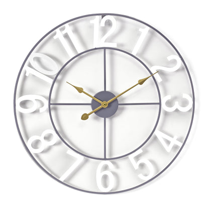 Sorbus Large Wall Clock, Metal Frame, Battery Powered (24 Inch, Bronze)