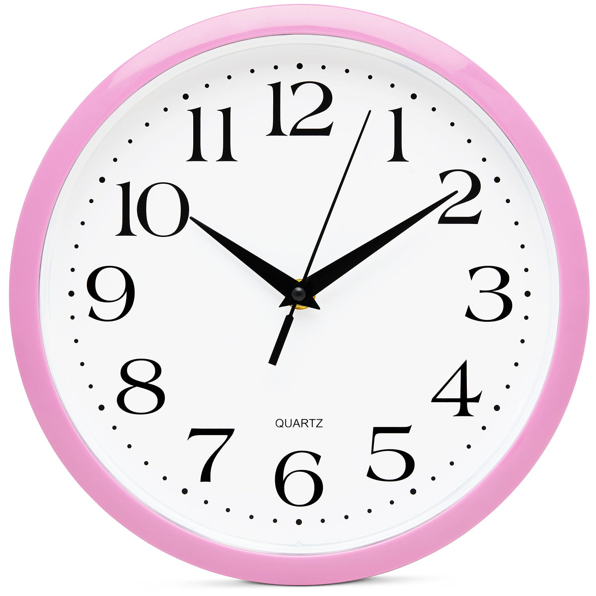 Bernhard Products White Wall Clock Silent Non Ticking 10 Inch Quality Quartz Battery Operated Round Easy to Read Home/Kitchen/Office/Classroom/School Clocks