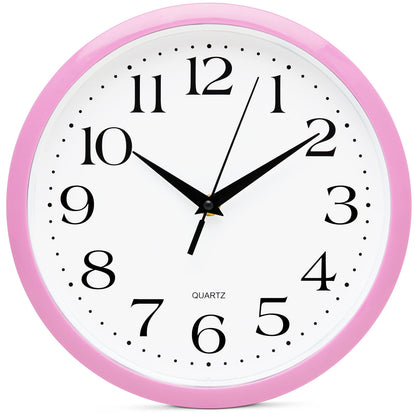 Bernhard Products White Wall Clock Silent Non Ticking 10 Inch Quality Quartz Battery Operated Round Easy to Read Home/Kitchen/Office/Classroom/School Clocks