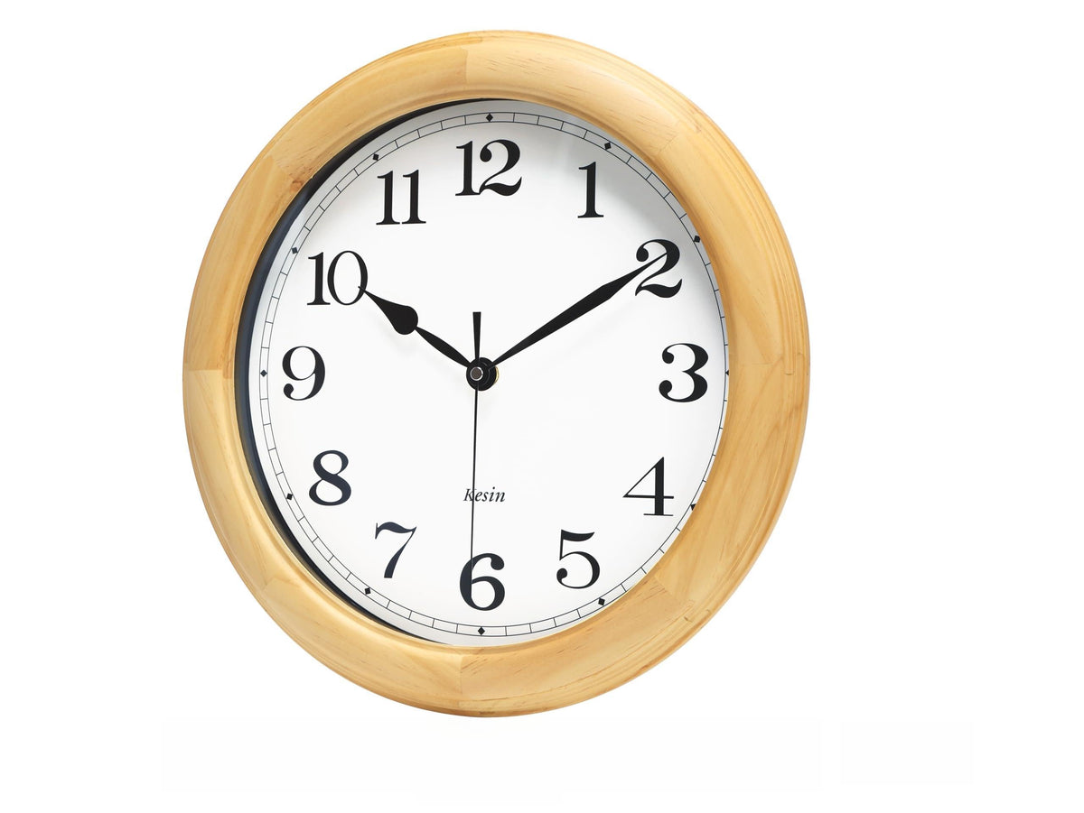 Kesin Wooden wall Clock with Retro Design, 11 Inches Round Wall Clocks