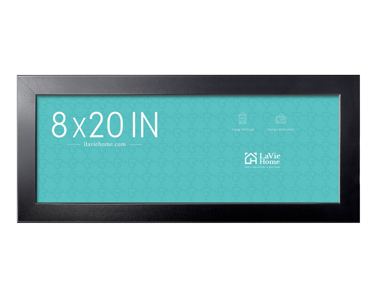 LaVie Home 14x18 Picture Frame Black Poster Frame,Display Pictures 12x16 with Mat or 14x18 Without Mat, Stable and Sturdy Frame and Polished Plexiglass, Horizontal and Vertical Format of The Walls