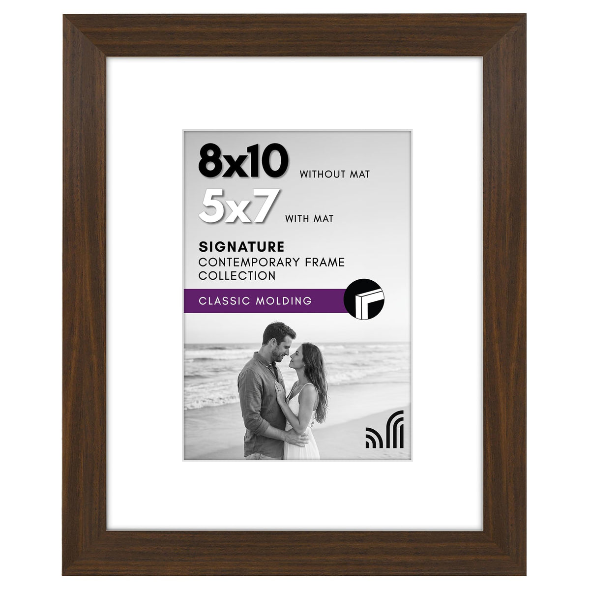 Americanflat 11x14 Picture Frame - Matted to 8x10 - Engineered Wood - Black