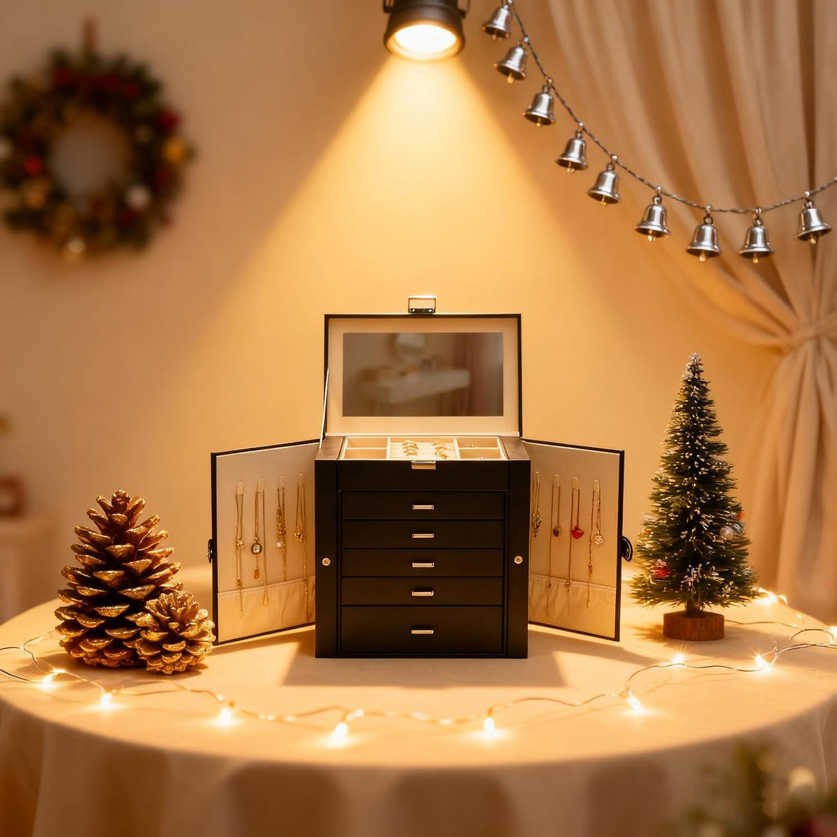 BOOVO Large Jewelry Box for Women 6 Layer