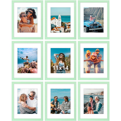 Vittanly 8x10 Picture Frames Set of 9 for Wall or Tabletop Display, Black