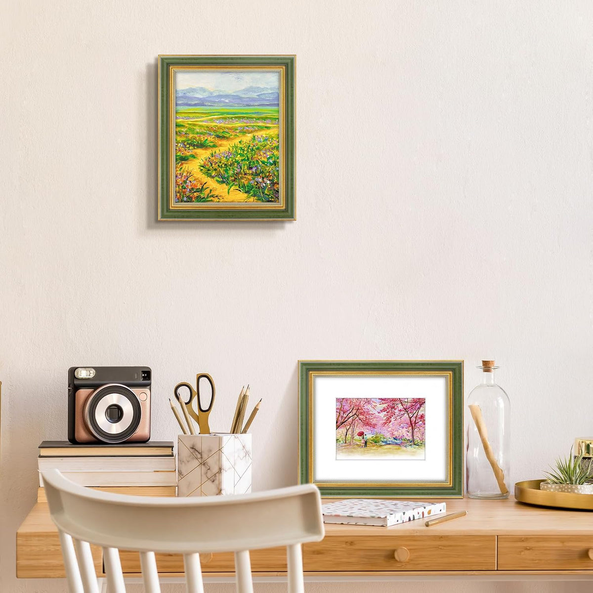Golden State Art,8x10 Ornate Picture Frame Holds 5x7 Photo,Green Gold